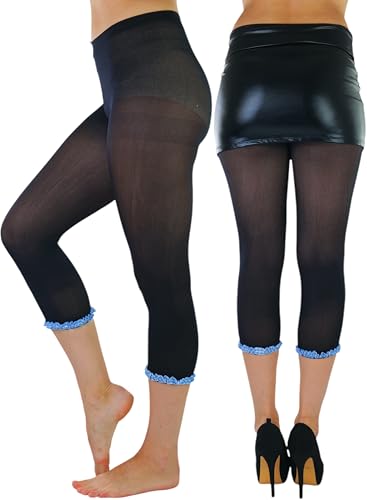 Image of ToBeInStyle Women's Opaque Ankle Long Nylon Footless Fun Tights Pantyhose