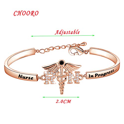 Image of CHOORO Nurse in Progress Student Nurse Zircon Bracelet Nursing Student Jewelry Future Nurse Gift Nurse Graduation Jewelry