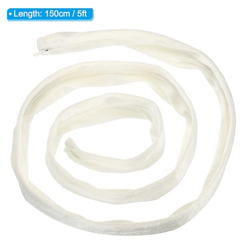 Image of PATIKIL 5ft Lamp Chain Cover, Chain Protective Sleeve Washable with Zipper for Chandelier Lighting Wires Swing Light Fixture, White