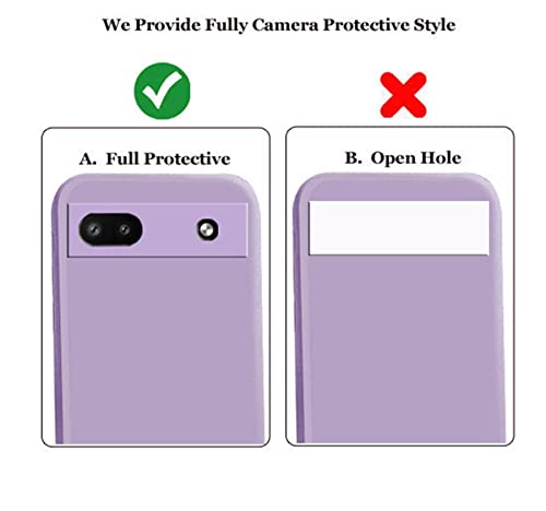 Image of A rtistque Liquid TPU Silicone Matte Shockproof Flexible with Camera Protection Soft Back Cover Case for Google Pixel 6A - Purple