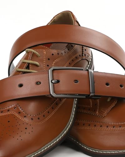 Reversible 1 3/8" Genuine Leather Belt Men Dress Pants Executive Classic3