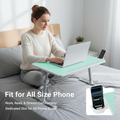 Image of iXTRA Adjustable Laptop Lap Desk with Cooling Fan USB Light for Adults