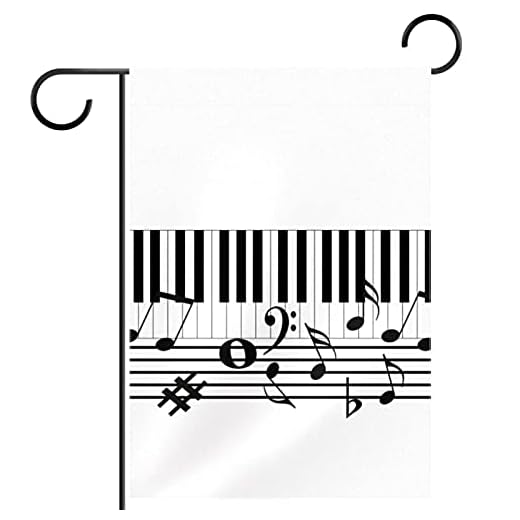 Musik piano (2) trädgårdsflaggor för utomhusuteplats, gårdsflagga 28 x 40 dubbelsidig, tacksägelse bondgårdsdekor för höst utomhus
