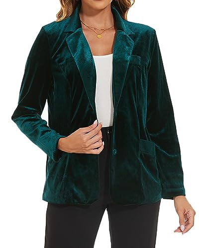 MINTLIMIT Womens Velvet Blazer Suit Jacket Casual Work Office Long Sleeve Fully Lined Blazer Jacket with Pocket Outerwear2