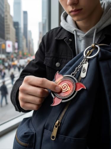 Image of Premium Metal Anime Spinner Keychain | 360 Rotating Fidget Keyring for Bike, Car & Bags | Japanese Manga & Cosplay Action Hero Designs | Pack of 1