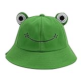 Material: poliéster Mujeres Rana Cubo Sombrero Adulto/Niños Animal Senderismo Playa Pesca Cap Sombreros Mujer Panamá Fotografía Cubo Beach Hat Gorra Sunhat