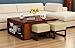 FURNITUREWALLET Wooden Coffee Table with 4 Stools | Center Table for Living Room | Tea Table | Sofa Set Center Table in Honey Finish