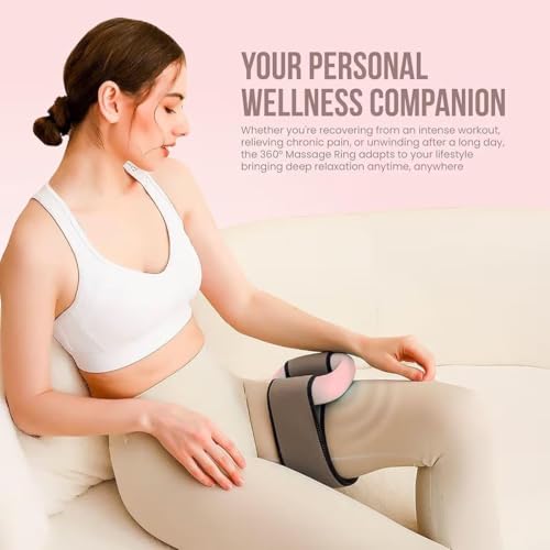 Image of Fascial Massage Ring Percussion Muscle Ring Massager with Belt for Muscle Relaxation Legs Mini Gun Massager for Full Body Massage | Relief & Relaxation for Men and Women - (multi-pink)
