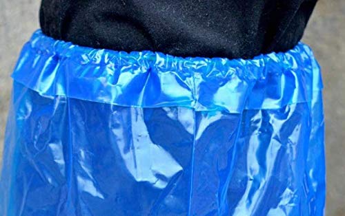 Copriscarpe igieniche allungate usa e getta blu per protezione pavimenti interni