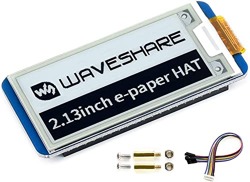 Image of Waveshare 2.13inch E-Ink Display HAT Rev2.1 Black,White Two-Color 250x122 Pixel E-Paper Screen LCD for Raspberry Pi 4B /3B+ /3B /2B /Zero /Zero W /Zero WH and Jetson Nano SPI Interface
