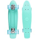 NPET 22 inch Skateboard Complete Mini Cruiser Skateboard for Kids Boys Girls Youths Beginners,...