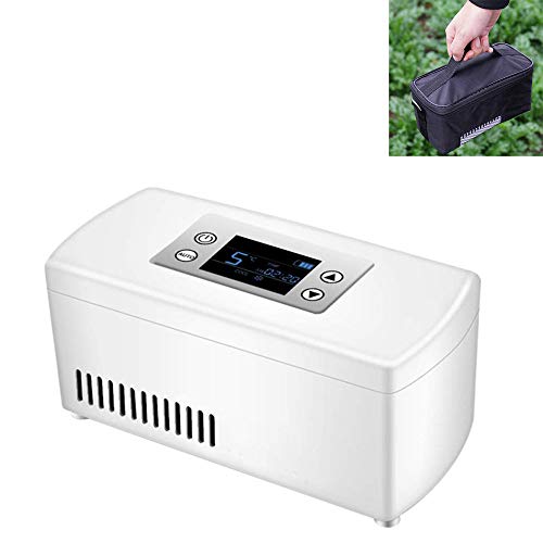 Medizin Kühlschrank Kühler Für Auto Reise Zuhause, Kühlbox Für Tragbares Insulin Wiederaufladbar LCD Bildschirm 2-8℃ Auto Insulin Kühler