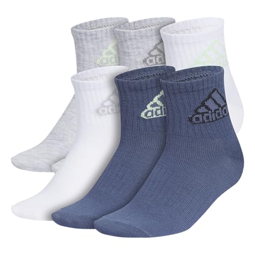 Image of adidas Unisex Kids Quarter Ankle Socks for Boys and Girls Youth (6-pack) Superlite Breathable and Lightweight Discontinued