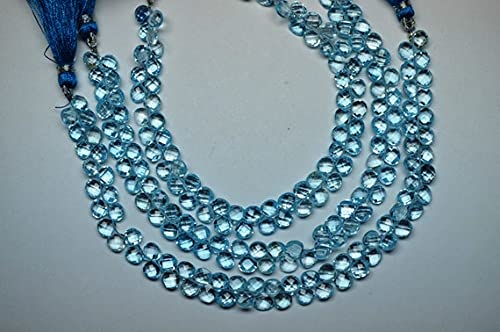 Perles azurites bleu ciel 6mm LKBEADS façonnées en cœur pour création de bijoux