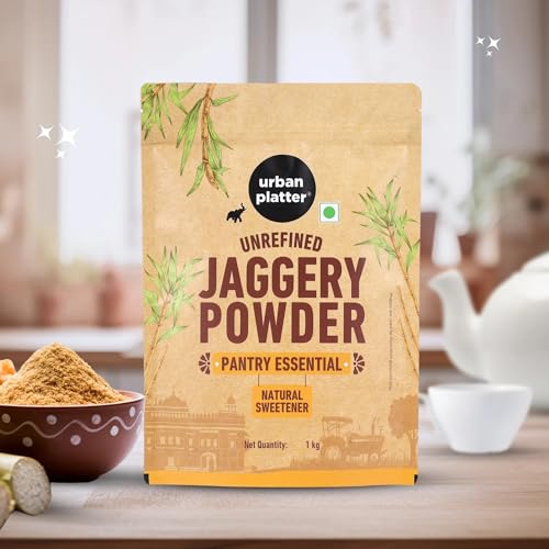 Urban Platter Jaggery Powder | 35.27 Oz (1kg) | Natural & Unrefined Sweetener | Desi Gur Powder | Healthy Sugar Substitute for Tea, Coffee, Baking & Indian Sweets
