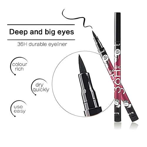 Image of SHISHI Tya 6155 Multicolour Makeup Kit and 7 Pink Makeup Brushes Set, 36H Waterproof Eyeliner Pencil with Pink Beauty Blender - (Pack of 10)