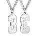 ChainsHouse Collier en acier inoxydable avec numéro de maillot de football, baseball, softball, hockey, basketball, volley-ball, sport, Acier inoxydable