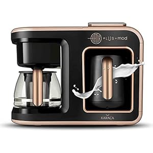 Karaca Hatır Plus Mod 5-in-1, 750 ml thee/filterkoffie & Turks koffiezetapparaat Rosie Brown, voor koffie, thee, melkverwarming, melkdrank en Turkse koffie, 1385 W, 5 + 5 kopjes