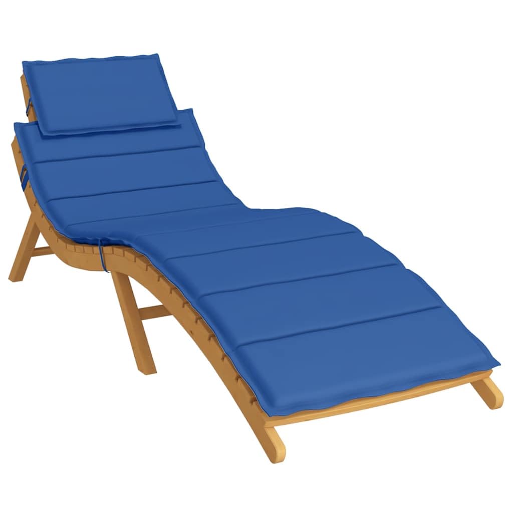 Coussin de chaise longue Bleu roi 186 x 58 x 4 cm Tissu Oxford résistant aux intempéries pour jardin, terrasse, balcon, salon, coussin d'assise résistant aux intempéries, rembourrage