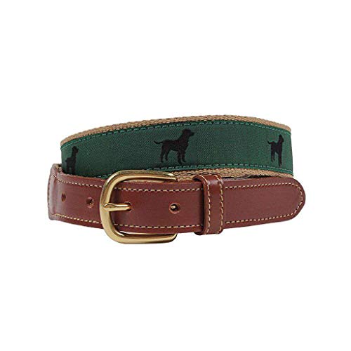 COUNTRY CLUB PREP Buster the Black Lab Leather Tab Belt