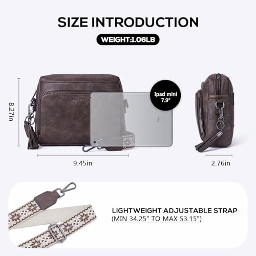 POIUGOYA Crossbody Purses for Women Trendy,Vegan Leather Medium Crossbody Bag,Women's Crossbody Travel Purse Built in Wallet3