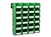 26 Pc Wall Storage Unit with 5-3/8 In. L x 4-1/8 In. W x 3 In. H Green Interlocking Poly Bins, 24 CT, Wall Mount Rails 8-3/4 In. L with Hardware, 2 Pk