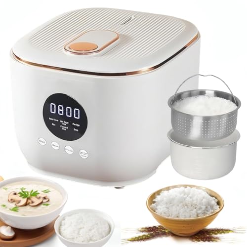 Olla Arrocera Inteligente, 3 Litros Olla Arrocera Baja En Azúcar, Vaporera Digital 5 En 1 Para Gachas, Con Cesta Para Cocinar Arroz Al Steamer, Temporizador De Inicio Diferido De 24 Horas