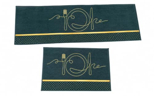 Image of HomeCloud Anti Fatigue Kitchen Rug Printed Thick Anti Slip, Washable, Big Size, Designer Folding Kitchen Mat for Home BedroomStandard Size (41 x 122 cm 41 x 61 cm) ( Kitchen Black Folk)