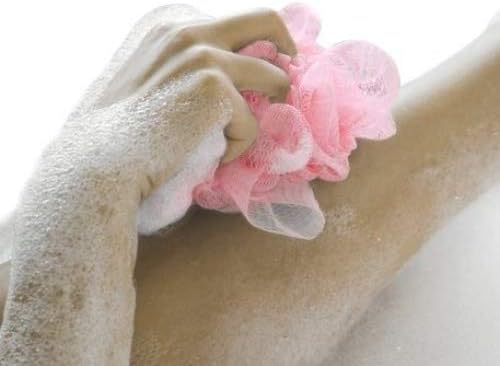 Fuxury FU Global Pouf 5 Inch Mesh Shower Sponge Bath Lily Pack of 8