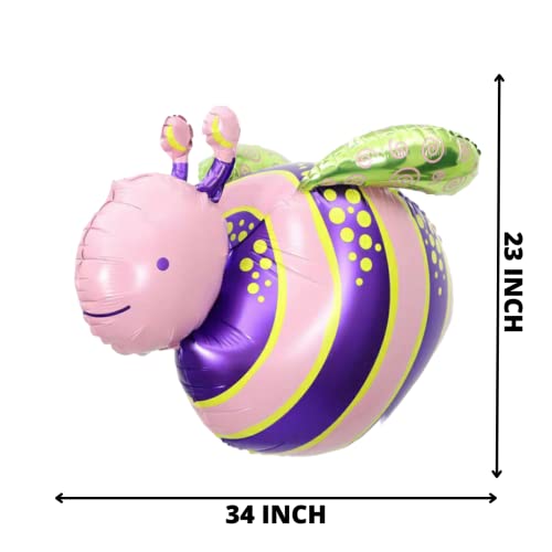 Image of Party Decorz Honey Bee 4D Pink Foil Balloon (23X34 Inch, 1pcs) For Kids Birthday Party Decoration