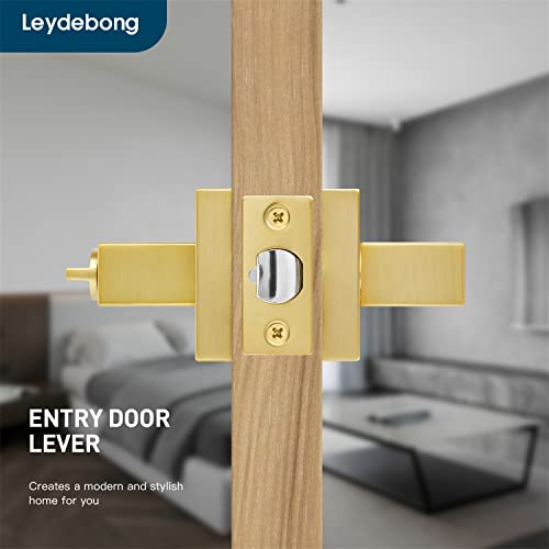 6 Pack Stain Brass Finish Flat Lever(Keyed Alike) Keyed Entry Door Lock/Door Knob Hardware Lever And Front Door Leverset Door Lockset, Left Or Right Handing #TOP2