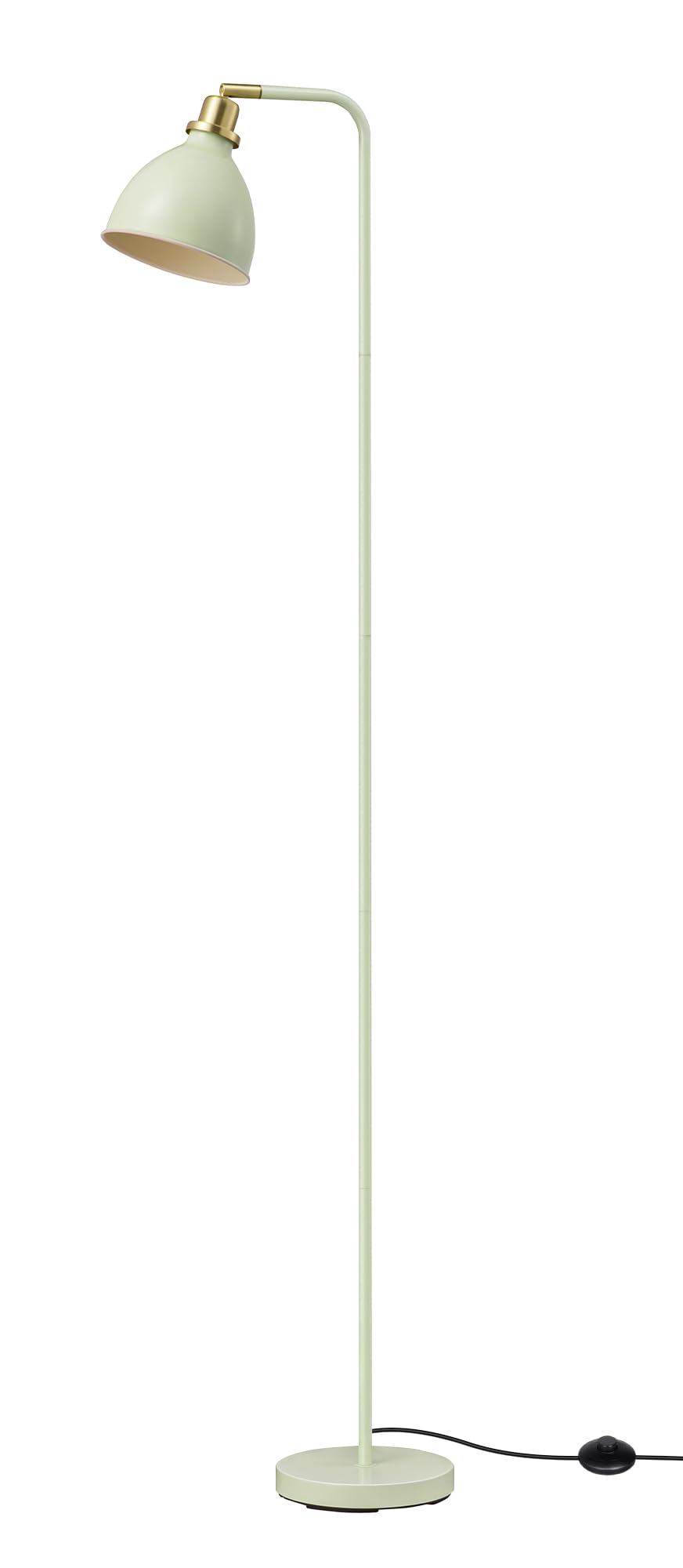 EDISHINE Lámpara de Pie Industrial, Lámpara Retro con pantalla metálica, cabeza ajustable, casquillo E27, Lámpara de Lectura para Salón y Oficina, incluye bombilla LED, verde claro