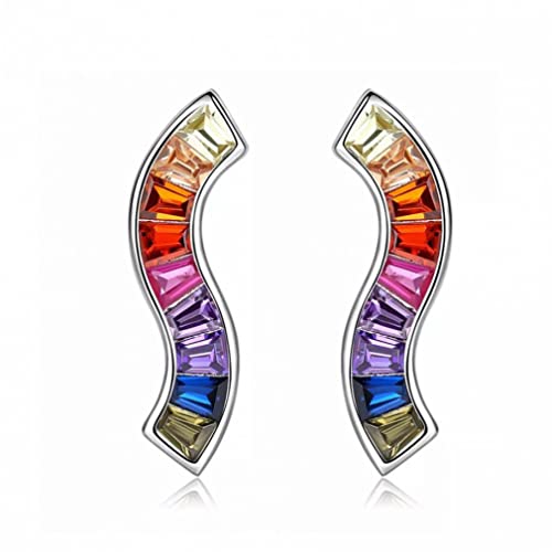 Boucles d'oreilles en Argent 925 minimalistes et colorées pour femme