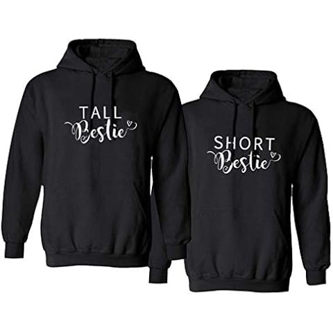 Colevkie Best Friend hoodies for 2 Black White BFF Pullover Sweater for Teen Girls Sister Autumn Winter 2 Pieces Cover
