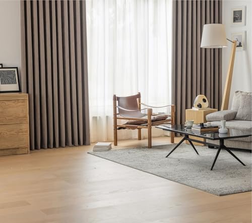 Homxi Curtain Blackout 2 Panels Set,2 x 42W x 84H,Curtains for Bedroom Light Brown Solid Color Drapes for Living Room Eyelets