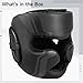 yeeplant Protector Head Adjustable Pu Leather, Boxing Headgear, Training and Competitions for Gear Protective, Black, Size L (57-65 Cm/22.4-25.5 in)
