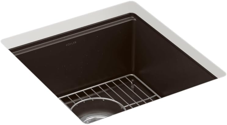 KOHLER Billings 18" Undermount Bar Sink, Single Bowl, Neoroc Composite, Matte Finish, Compact Prep Sink for Wet Bar or Kitchen Island, Matte Black, K-33711-CM1