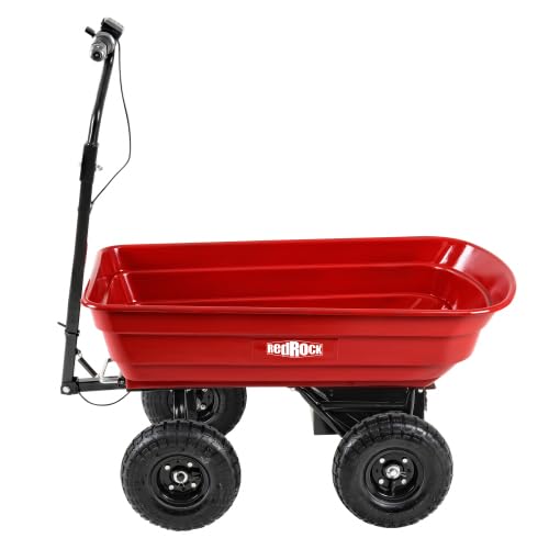 Carretilla eléctrica para jardín con batería, 2 ruedas, capacidad de carga 264 lbs, estructura de acero y color rojo miniatura 3