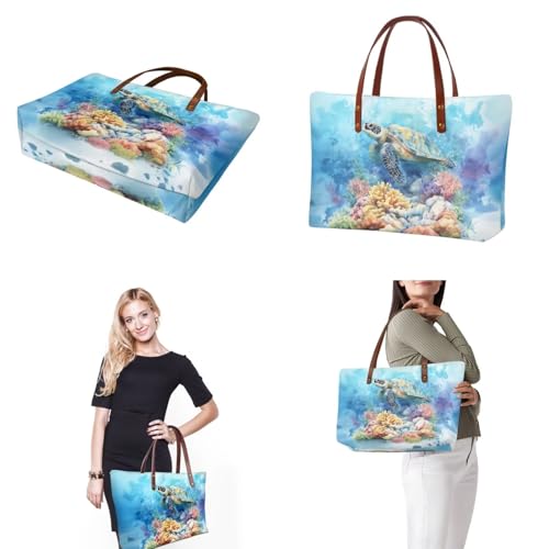 Image of Top Handle Purse for Women, Large Tote Handbag With PU Wallet Set, Gift for Mom