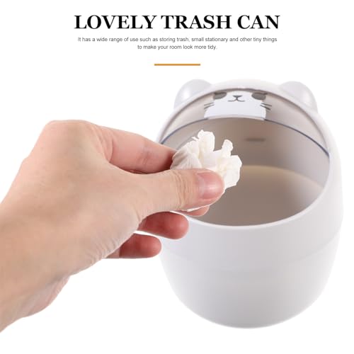 Image of LIFKOME Mini Trash can with Swing Lid Small Garbage Bin Desktop Wastebasket R密Container for Office Bathroom Kitchen Bedroom