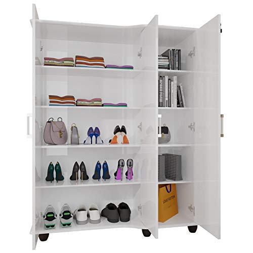 Armário Multiuso 3 Portas com Chave 1001 JB Bechara Branco