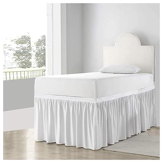 Dorm Room Bed Skirt Twin XL – White 40" Drop, Tailored 100% Cotton Blend Dust Ruffle for College Dorms and Extra Long Twin Beds