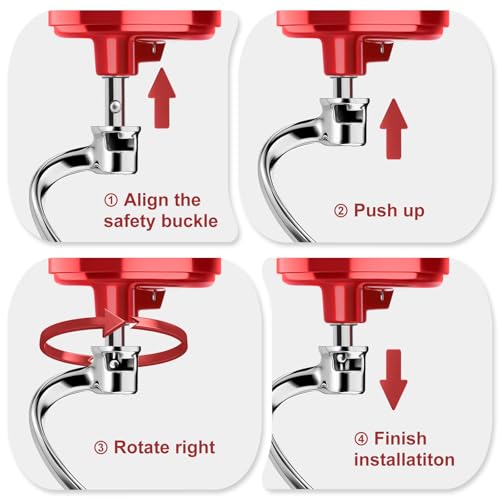 Image of Stainless Steel Spiral Dough Hook for KitchenAid 5Plus & 6 Quart Bowl-Lift Stand Mixer, Dough Hook Replacement for KitchenAid Professional 5 Plus, Pro 600 Series, KV25, KP26, Dishwasher Safe