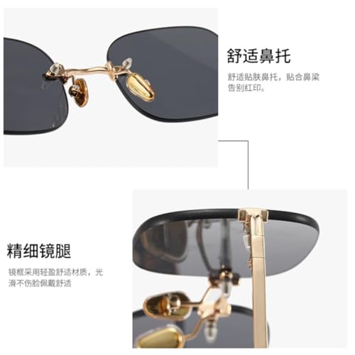 Lunettes de soleil rétro légères sans monture contre les marques - 5