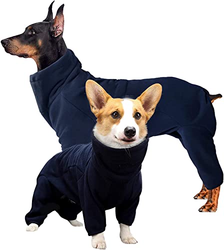 Hundejacke Winter, Warmer Hund Wintermantel für Kleine Mittel Große Hunde, Hundemantel für Labrador Chihuahua Französische Bulldogge (3XL,Schwarz Blau) Cover