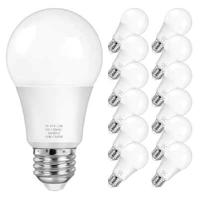 MAXvolador A19 LED Light Bulbs 1500 Lumens, 100-125 Watt Equivalent LED Bulbs, 5000K Daylight White 13-Watt, Standard E26 Medium Screw Base, Non-Dimmable/Flicker