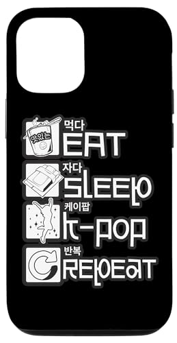 Ya en manzanajugosa.com: Eat Sleep K-Pop Repeat Korean Hangul Corea Carcasa para iPhone 12/12 Pro