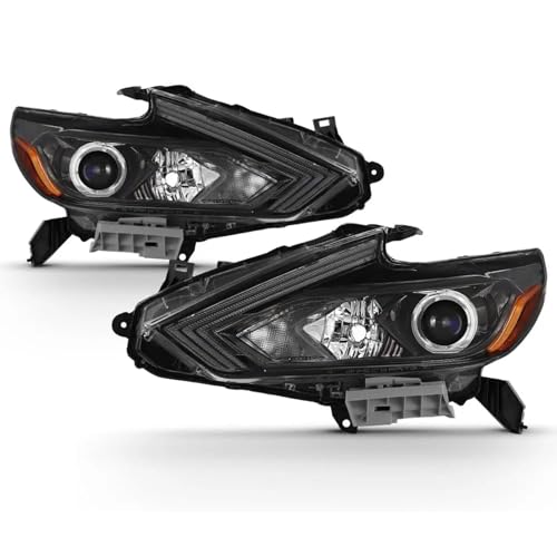 PENSUN Halogen Headlight Assembly Fit for 2016 2017 2018 Nissan Altima Replacement Headlamp Black Housing (Driver & Passenger Side)