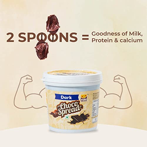 Image of 🥞 Pure Temptation Chocolate Spread with Cocoa 🍫 | Milk Chocolate Cream 🥛 for Bread 🍞, Smoothies 🥤, Fudge 🍰, Cakes 🎂, Choco Shakes 🥤, Sandwich 🥪, Roti 🌮, Fruits 🍓 & Perfect for Breakfast ☕ | 🌱 100% Vegetarian, Protein-Rich | 1 Kg (Pack of 1), Dark Chocolate 🍫