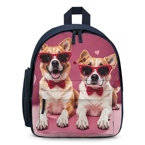 Dogs Wearing Sunglasses Backpack for Men Women, Durable Small Bookbag Lightweight Daypack for Travel, Hiking, Blue-style